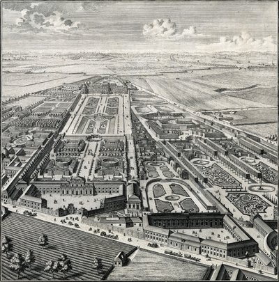 Vue du jardin du prince Eugène et des jardins adjacents du couvent des Salésiennes et du prince Schwarzenberg - Salomon Kleiner