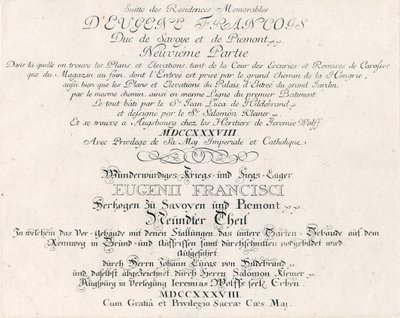 Page de titre de la neuvième partie - Salomon Kleiner