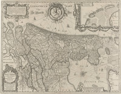 Carte topographique de la Hollande - Salomon Rogiers