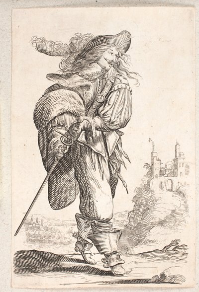 Homme marchant, profil trois quarts à droite, attrapant l