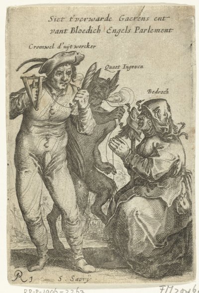 Caricature de Cromwell, ca. 1652-1654 - Salomon Savery