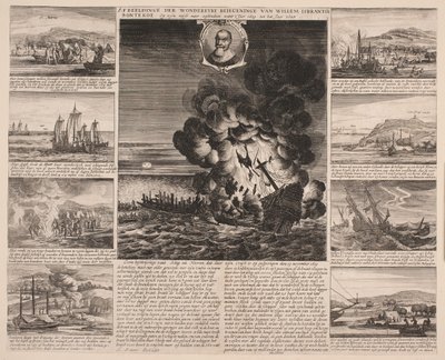 Page de titre illustrant le voyage de Willem Isbrandtse Bontekoe aux Indes orientales - Salomon Savery