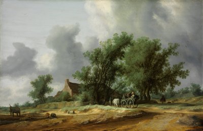 Route dans les dunes avec une calèche - Salomon van Ruisdael or Ruysdael
