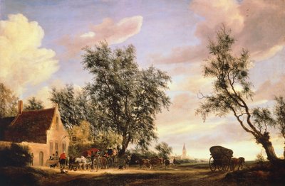 Auberge du Cygne Blanc - Salomon van Ruisdael or Ruysdael