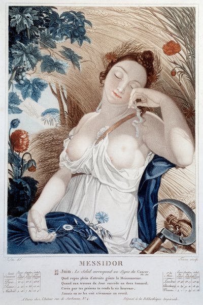 Calendrier révolutionnaire du 21 et 22 juin : Messidor : Le soleil est au signe du Cancer - Salvadore Tresca