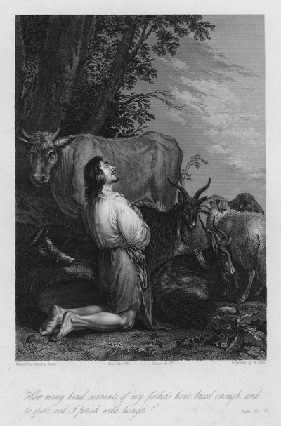 Le repentir du prodigue, Luc 15 - Salvator (after) Rosa