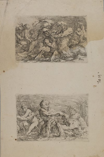 (Série de figurines) Les dieux de la rivière se battent - Salvator Rosa