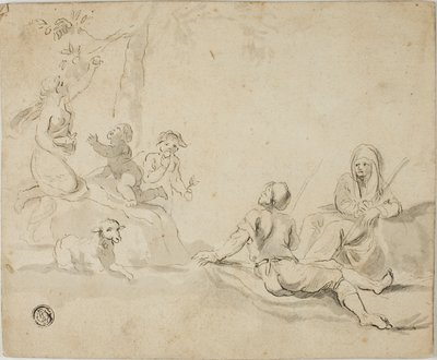 Cueilleurs de pommes et bergers au repos - Salvator Rosa