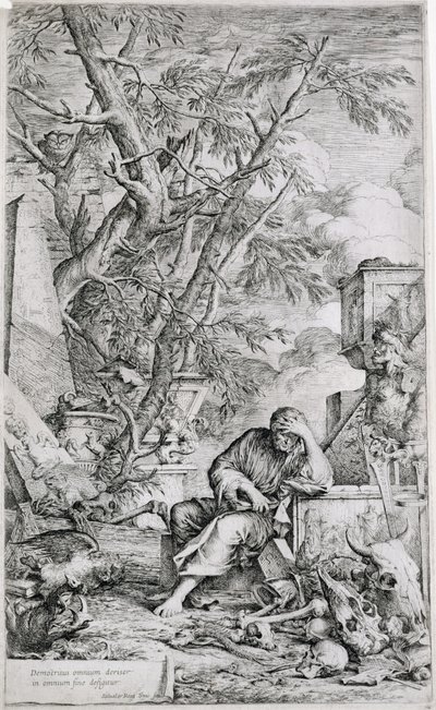 Démocrite en méditation - Salvator Rosa