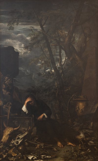 Démocrite en méditation - Salvator Rosa