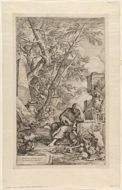 Démocrite en méditation - Salvator Rosa