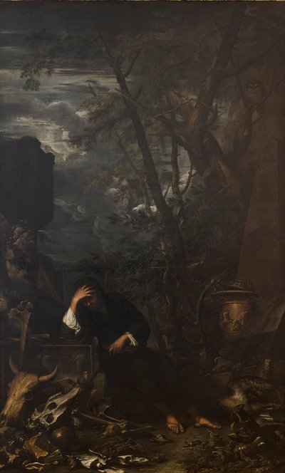 Démocrite en méditation - Salvator Rosa