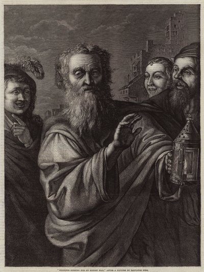 Diogène cherchant un homme honnête - Salvator Rosa