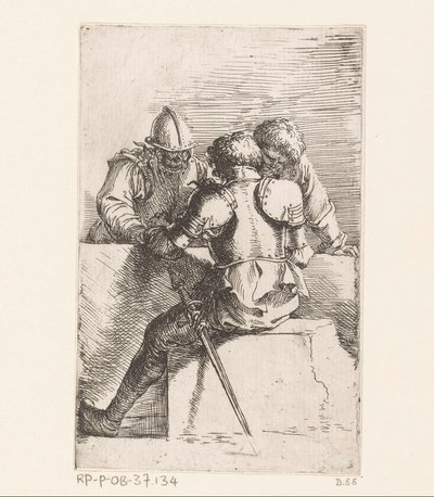 Trois soldats - Salvator Rosa