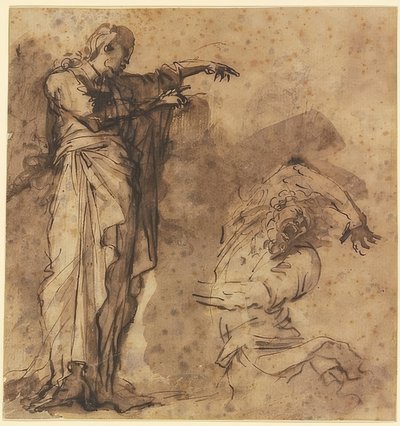 Esquisse de Christ guérissant un possédé - Salvator Rosa