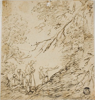 Quatre hommes dans la forêt - Salvator Rosa