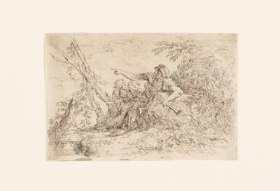 Berger et deux enfants dans un paysage - Salvator Rosa