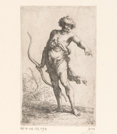 Homme avec un arc (Petites figures) - Salvator Rosa