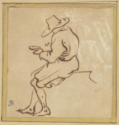 Homme assis de profil vers la gauche - Salvator Rosa