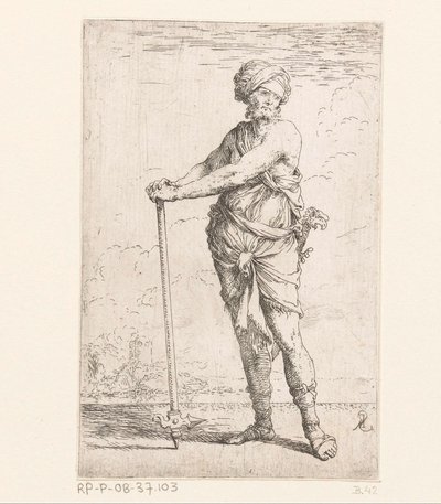Soldat avec marteau de guerre - Salvator Rosa