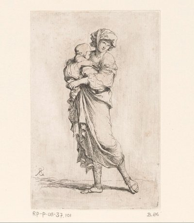 Femme avec un enfant (Kleine figuren, Figurine) - Salvator Rosa