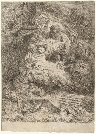 La Nativité avec Dieu le Père et le Saint-Esprit - Salvatore Castiglione
