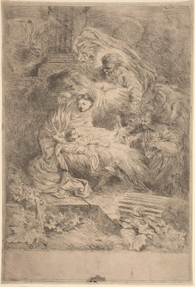 La Nativité avec Dieu le Père et le Saint-Esprit - Salvatore Castiglione