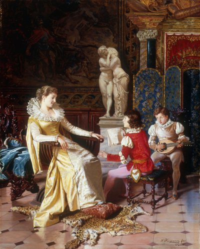 Isabella Orsini écoutant les fils du Tasso, vers 1897 - Salvatore Frangiamore