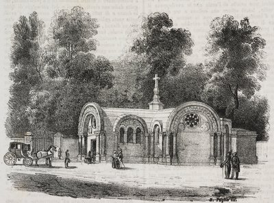 Chapelle Royale de Saint Ferdinand, Sablonville, France, lithographie de Salvatore Puglia de Poliorama Pittoresco, n 13, 4 novembre - Salvatore Puglia