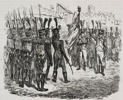 Drapeau du 84e régiment, lithographie de Salvatore Puglia de l