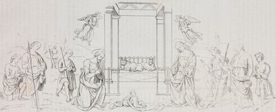 Nativité de Fontignano, Adoration des bergers, lithographie de Salvatore Puglia d