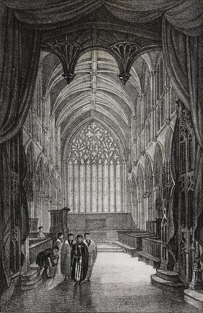 Intérieur de la cathédrale de Carlisle, Royaume-Uni (lithographie de Salvatore Puglia de Poliorama Pittoresco, n 25, 25 janvier) - Salvatore Puglia