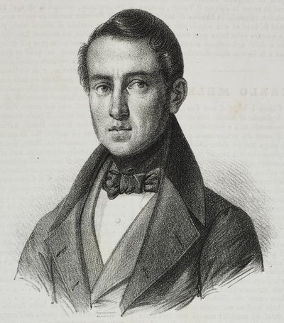 Portrait de Carlo Mele (1792-1841), lithographie de Salvatore Puglia de Poliorama Pittoresco, n°15, 20 novembre - Salvatore Puglia