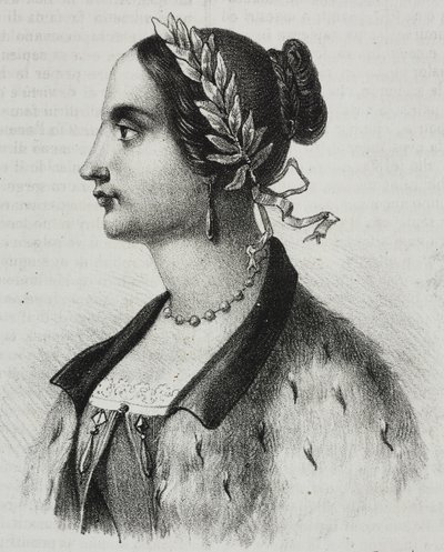 Portrait de Laura Bassi Veratti (1711-1778), physicienne et académicienne italienne, lithographie de Salvatore Puglia de Poliorama Pittoresco, n 4, 4 septembre - Salvatore Puglia