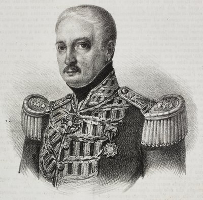 Portrait du maréchal Francesco Maria Tanchi (1773-1843), lithographie de Salvatore Puglia de Poliorama Pittoresco, n 46, 24 juin - Salvatore Puglia