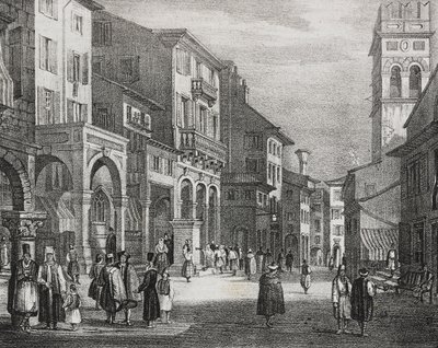 Route royale, Corfou, Grèce, lithographie de Salvatore Puglia de Poliorama Pittoresco, n 23, 11 janvier - Salvatore Puglia