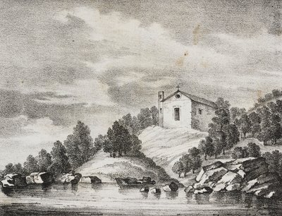 Sanctuaire de Peschici, Pouilles, Italie, lithographie de Salvatore Puglia de Poliorama Pittoresco, n 51, 27 juillet - Salvatore Puglia