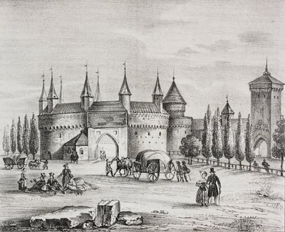 Porte Saint-Florian, Cracovie, Pologne, lithographie de Salvatore Puglia de Poliorama Pittoresco, n 22, 4 janvier - Salvatore Puglia