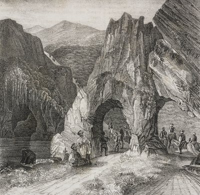 Vue dans les Balkans, lithographie de Salvatore Puglia de Poliorama Pittoresco, n 13, 2 novembre - Salvatore Puglia
