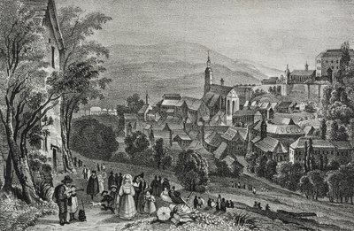 Vue de Baden, Suisse, lithographie de Salvatore Puglia de Poliorama Pittoresco, n 29, 26 février - Salvatore Puglia