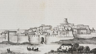 Vue de Crotone, Calabre, Italie (lithographie de Salvatore Puglia de Poliorama Pittoresco, n 12, 26 octobre) - Salvatore Puglia