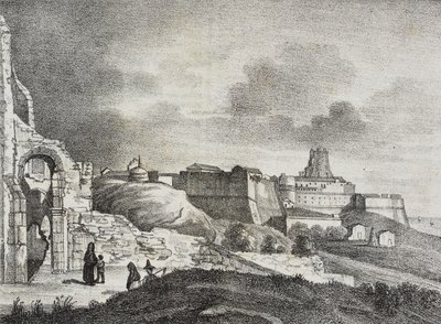 Vue de Crotone, Calabre, Italie, lithographie de Salvatore Puglia de Poliorama Pittoresco, n 51, 29 juillet - Salvatore Puglia