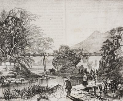 Vue de la vallée de Hong Kong, Chine, lithographie de Salvatore Puglia de Poliorama Pittoresco, n 14, 9 novembre - Salvatore Puglia