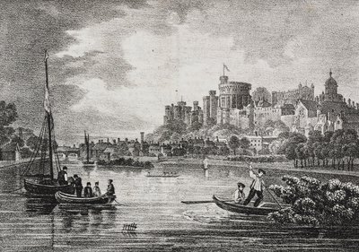 Vue du château de Windsor, Angleterre, Royaume-Uni, lithographie de Salvatore Puglia de Poliorama Pittoresco, n°32, 15 mars - Salvatore Puglia