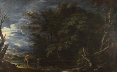 Paysage avec Mercure et le bûcheron malhonnête, vers 1663 - Salvatore Rosa