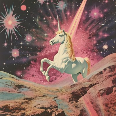Paysage onirique de la licorne cosmique - Samantha Hearn