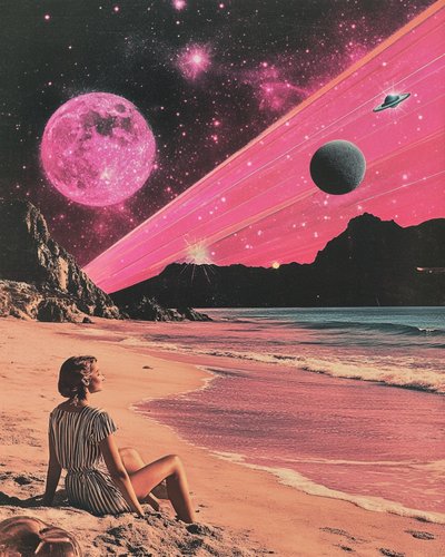 Plage cosmique rose - Samantha Hearn