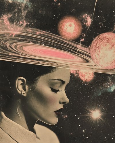 Une femme cosmique pleine de réflexion - Samantha Hearn