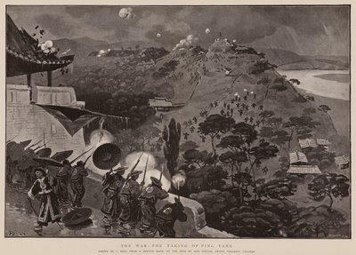 La guerre, la prise de Ping Yang (litho) - Samuel (after) Begg