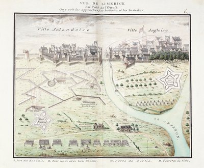 Vue de Limerick, c. 1750 - Samuel (after) Hobson